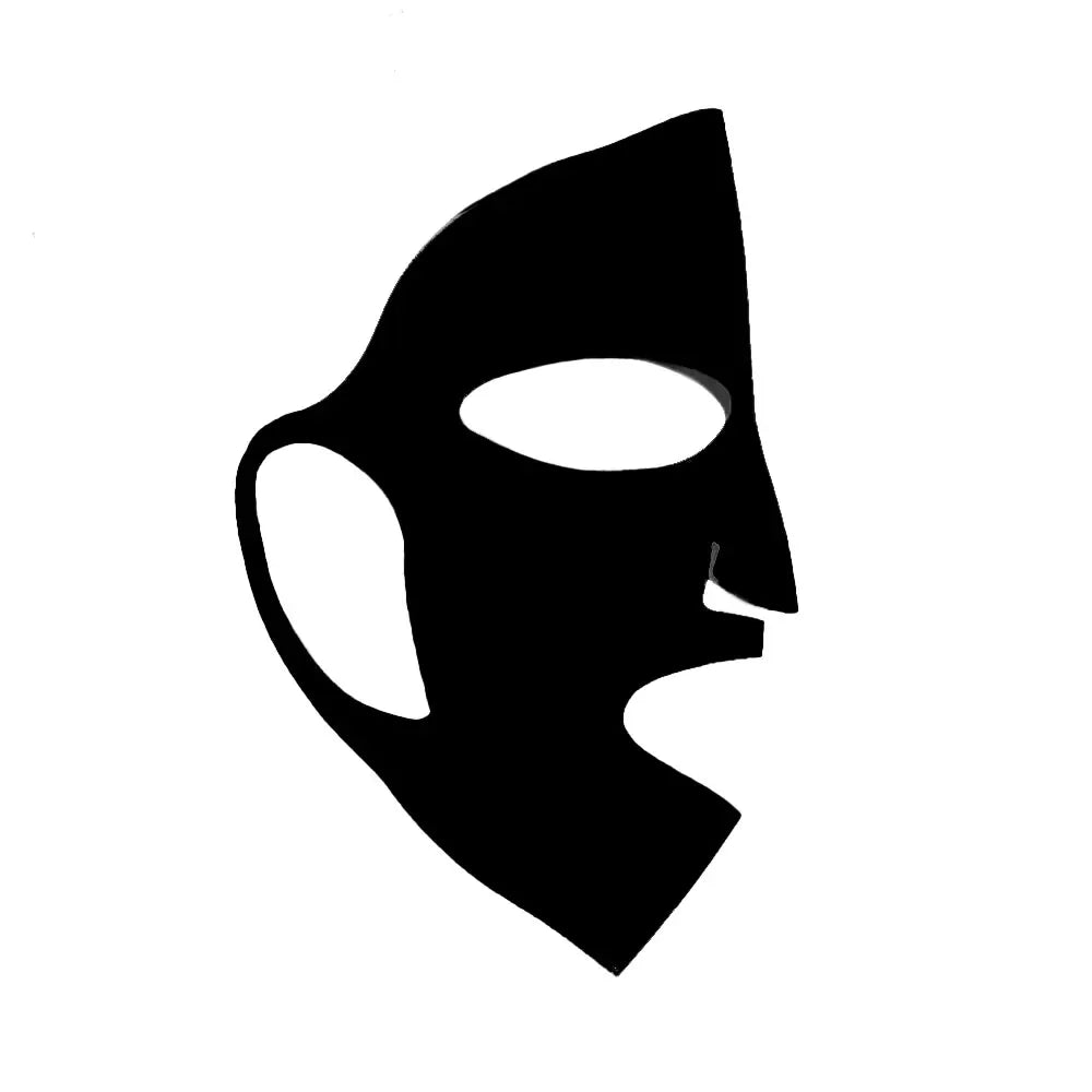 Black mask silhouette on a white background