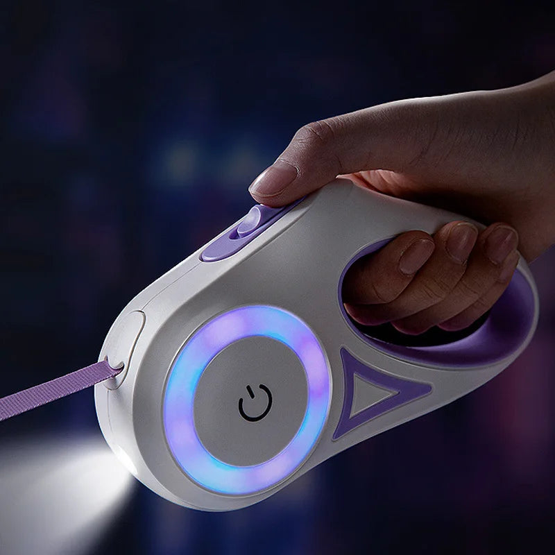 Premium Retractable LED Dog Leash – Automatic Luminous Pet Walking Leash for Small & Medium Dogs