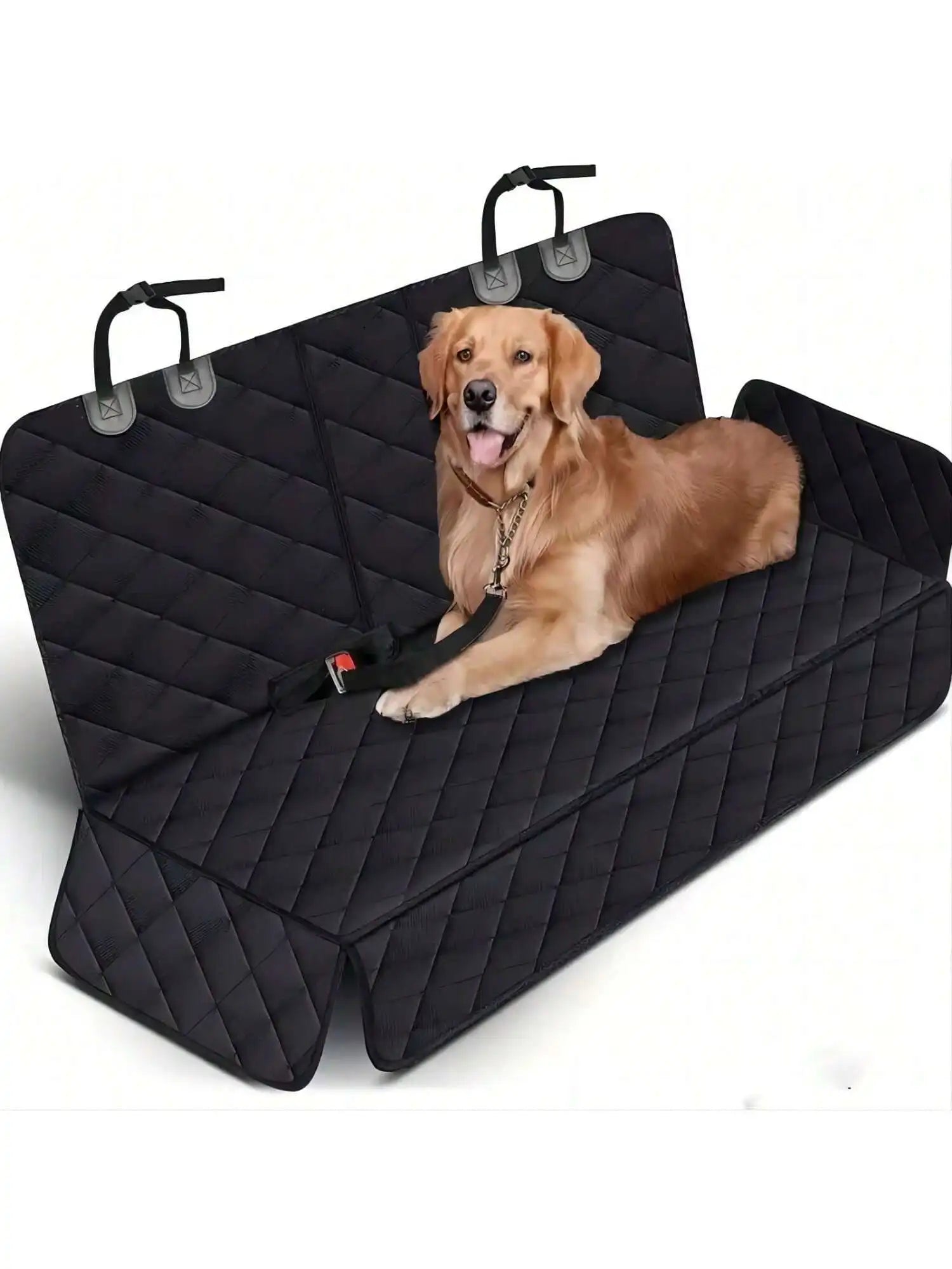 Dog Car Seat Cover | Waterproof Pet Travel Carrier Mattress Hammock | Heavy-Duty Back Seat Protector with Mesh Window for Cars, Trucks, and SUVs