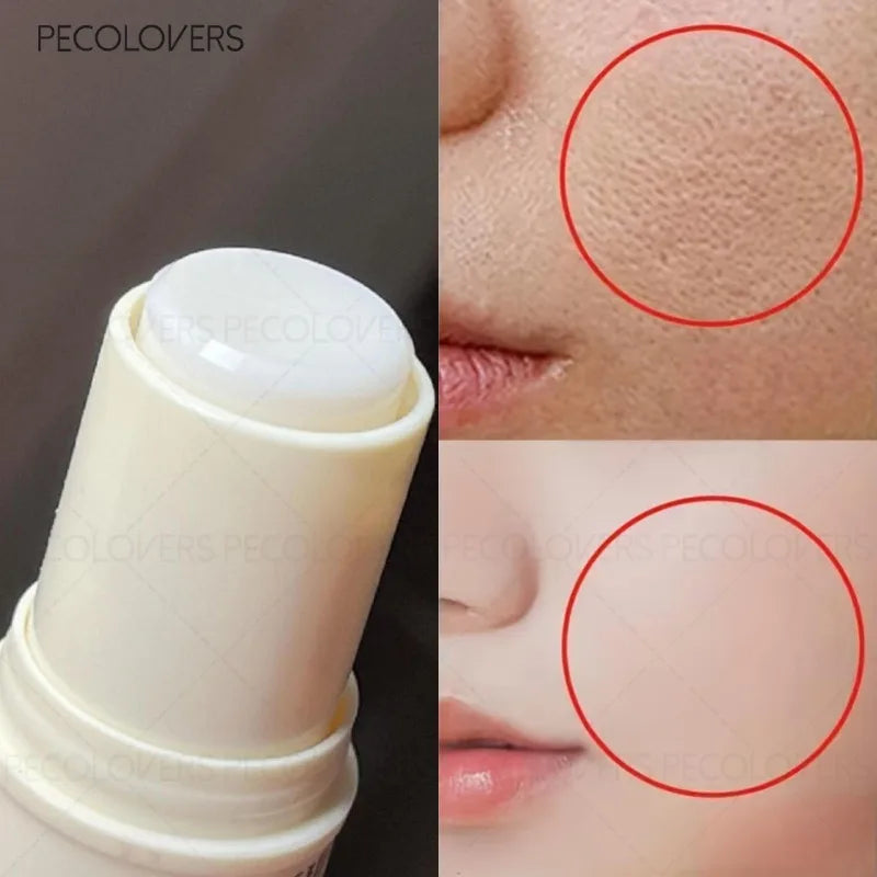 Lip balm stick with close-up of lips showing dryness, branded 'PECOLOVERS'.