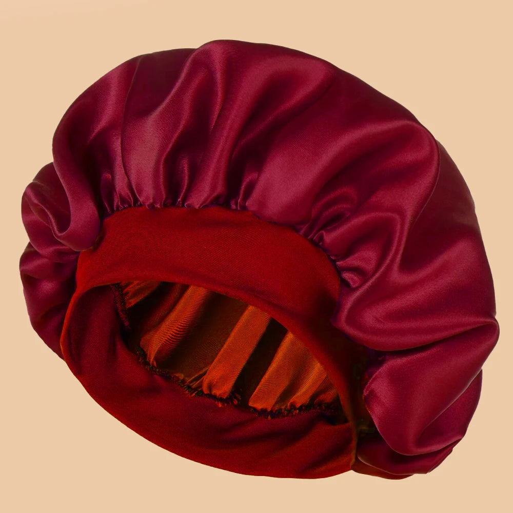 Satin Sleep Bonnet | Wide-Brim Silk Hair Cap | 16 Colours