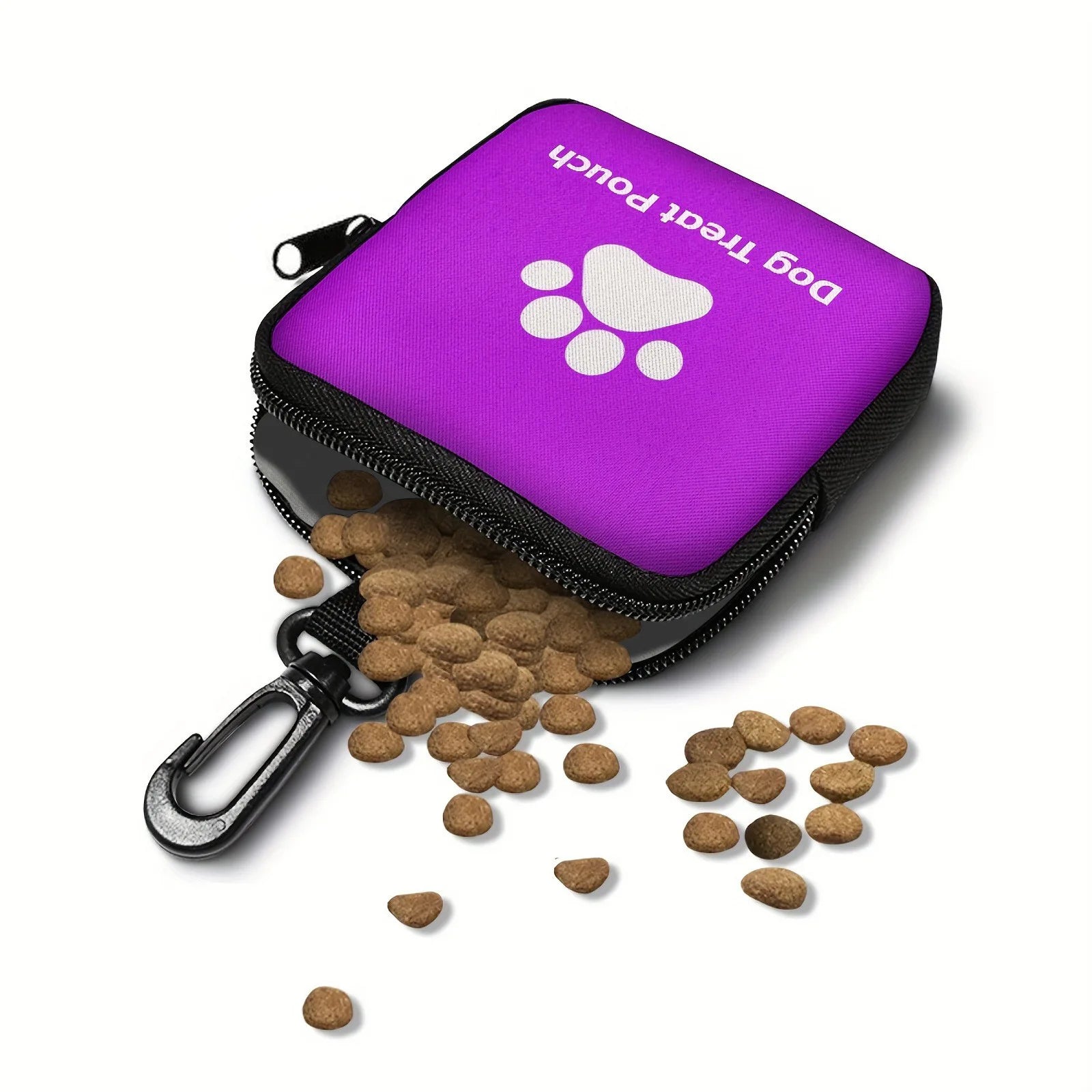 Portable Dog Snack Bag | Mini Silicone Pet Treat Pouch with Magnetic Closure | Hands-Free Waist Clip Training Feed Storage Pouch for Outdoor Puppy Walks
