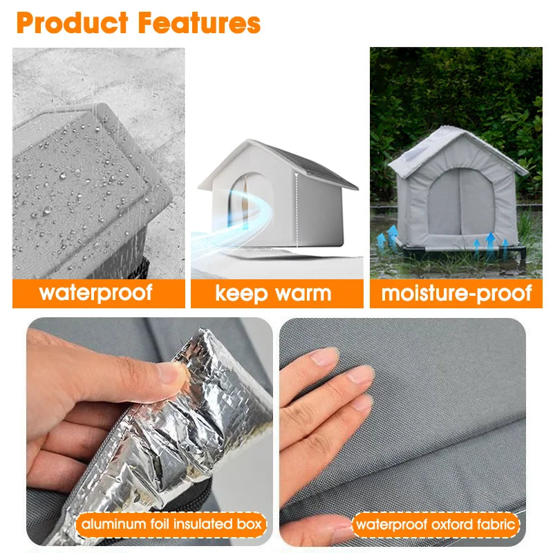 Dog house with features highlighted on a white background