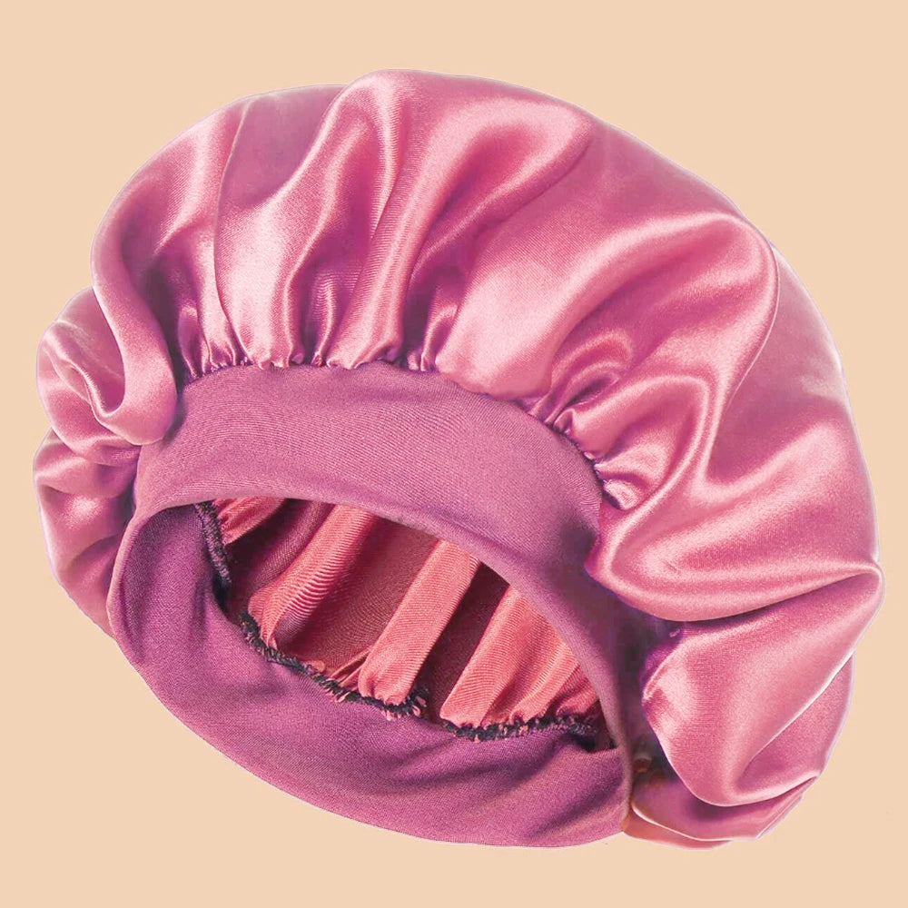 Satin Sleep Bonnet | Wide-Brim Silk Hair Cap | 16 Colours