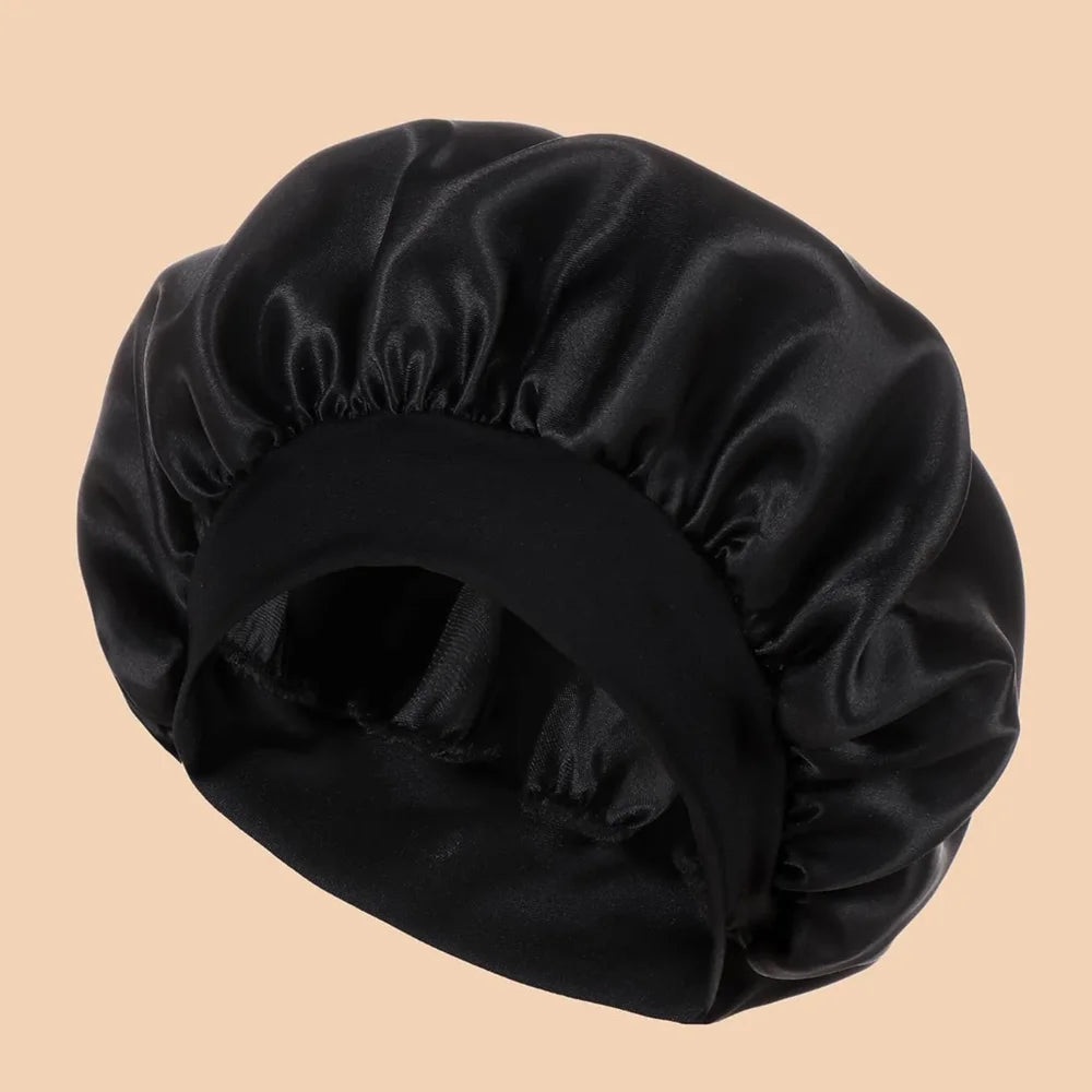 Satin Sleep Bonnet | Wide-Brim Silk Hair Cap | 16 Colours