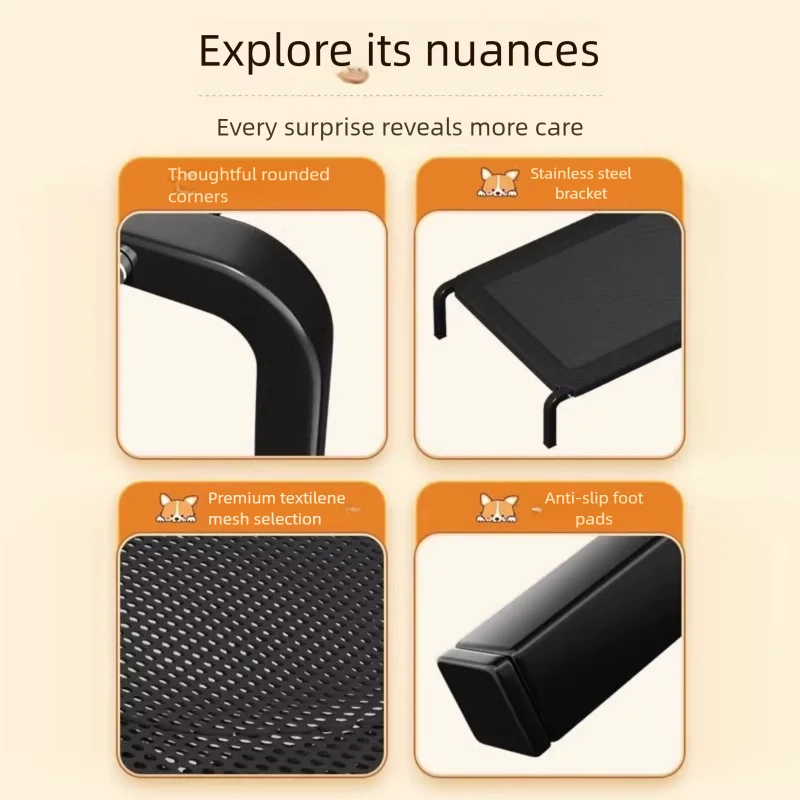 Product features with text 'Explore its subtle details' on a beige background