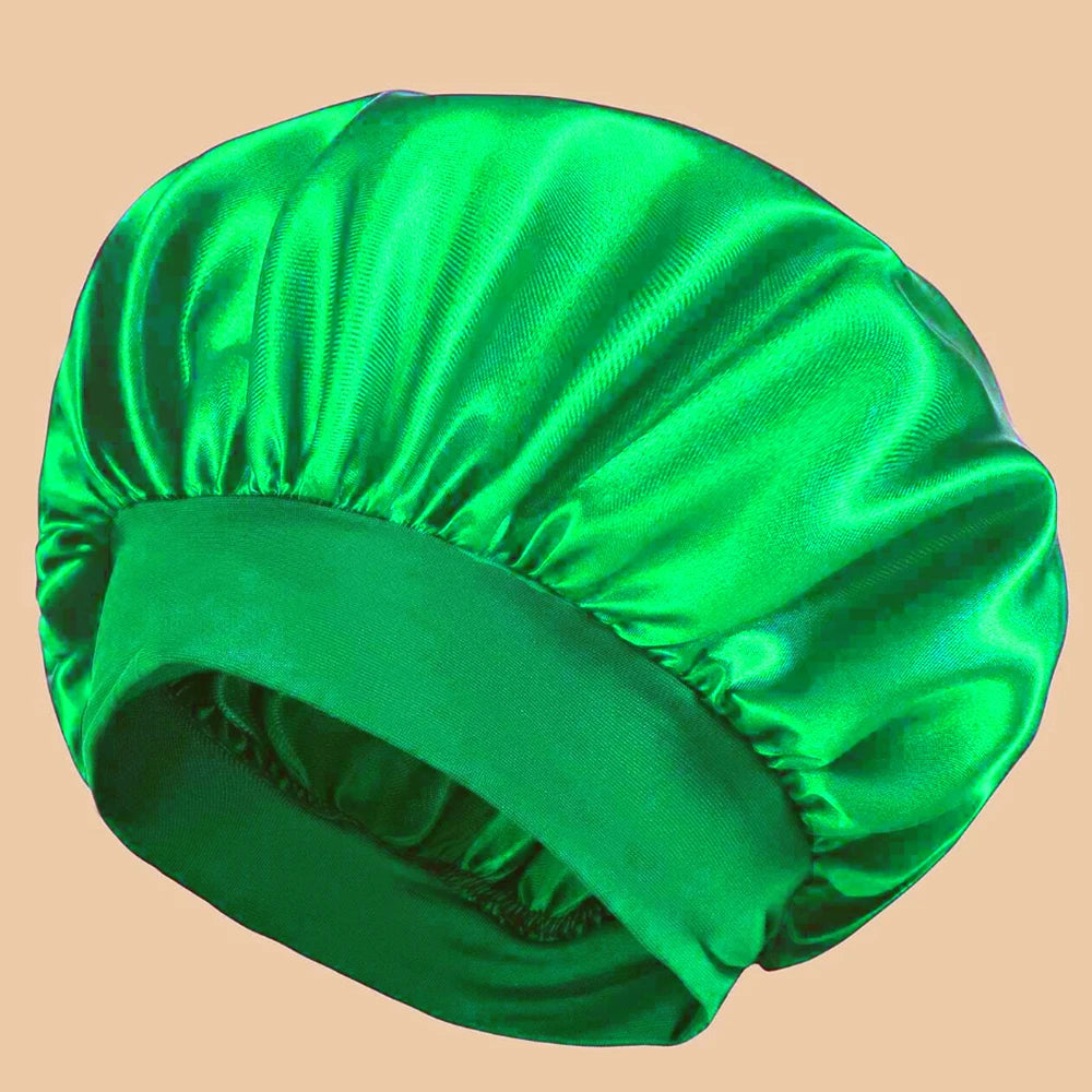 Satin Sleep Bonnet | Wide-Brim Silk Hair Cap | 16 Colours