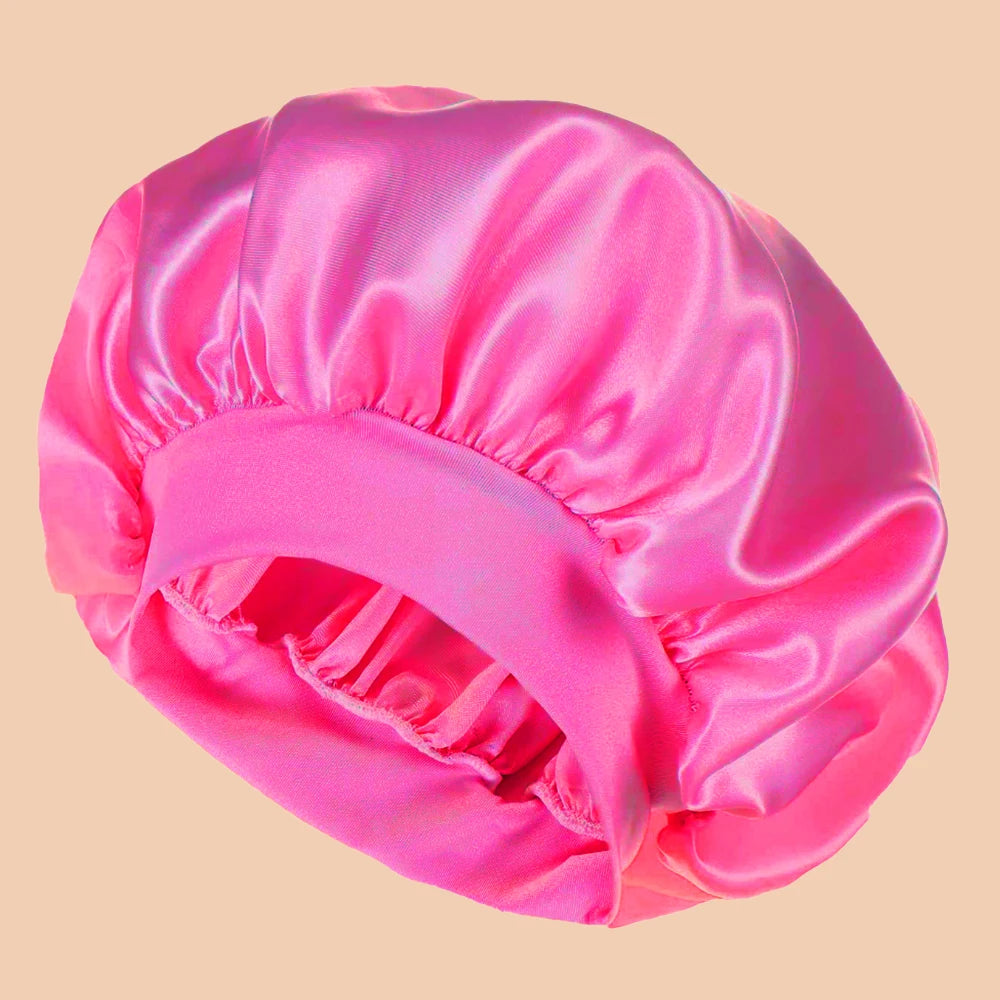 Satin Sleep Bonnet | Wide-Brim Silk Hair Cap | 16 Colours