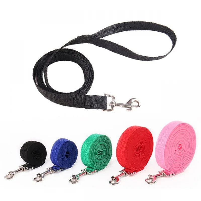 Classic Nylon Dog Leash | Durable Flat Fabric Walking Lead | Heavy-Duty Daily Training Traction Rope for Cats, Puppies, Small and Medium Dogs
