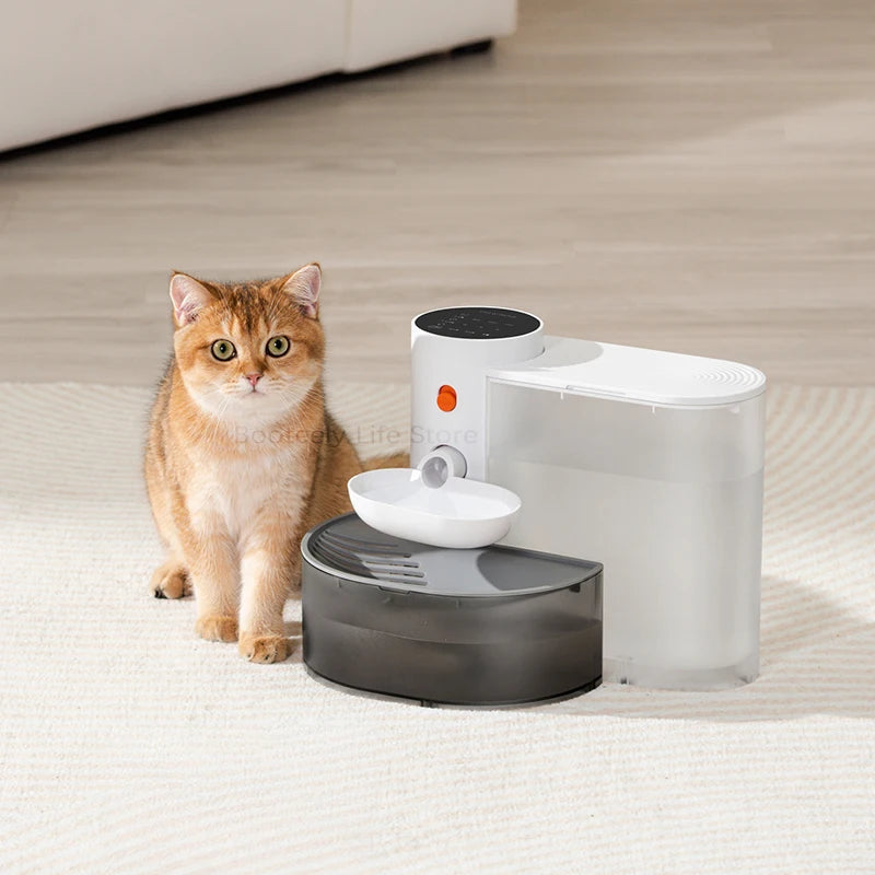 Wireless Cat Water Fountain | Unplugged Automatic Moving Water Dispenser | Battery Operated Ultra-Silent Circulating Filtering Drinker Bowl for Cats and Dogs