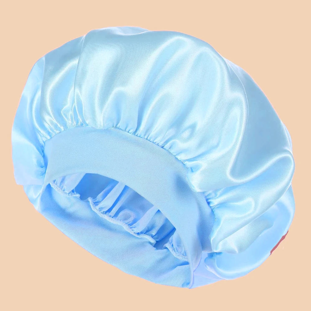 Satin Sleep Bonnet | Wide-Brim Silk Hair Cap | 16 Colours