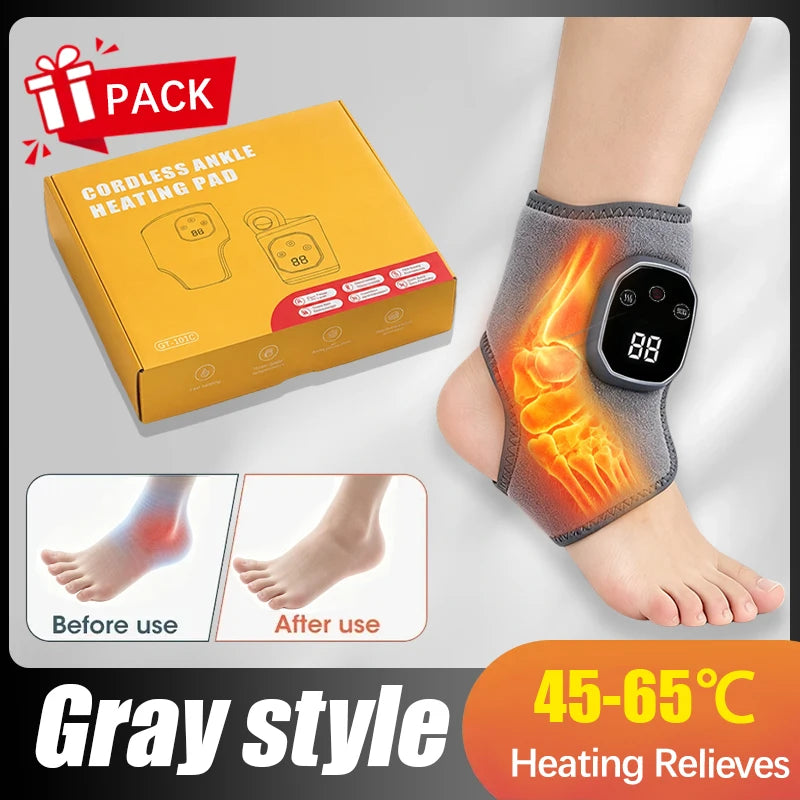 Cordless Heated Ankle & Wrist Massager – Vibration Warmth Support for Home & Travel