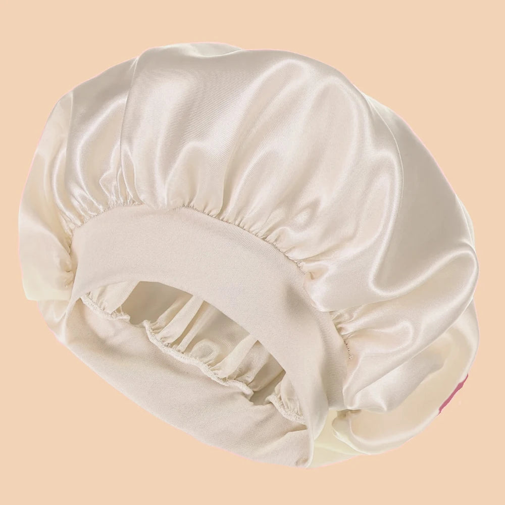 Satin Sleep Bonnet | Wide-Brim Silk Hair Cap | 16 Colours