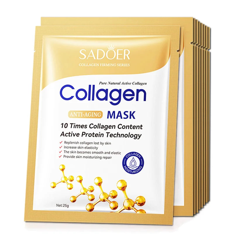 Collagen mask packaging with SADOER branding on a white background