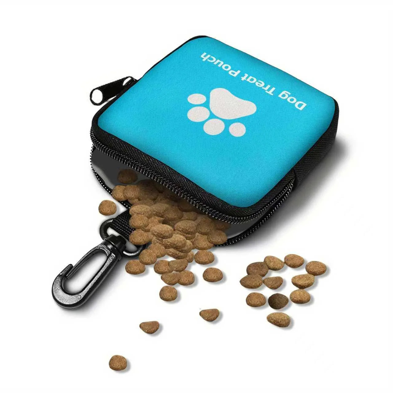 Portable Dog Snack Bag | Mini Silicone Pet Treat Pouch with Magnetic Closure | Hands-Free Waist Clip Training Feed Storage Pouch for Outdoor Puppy Walks