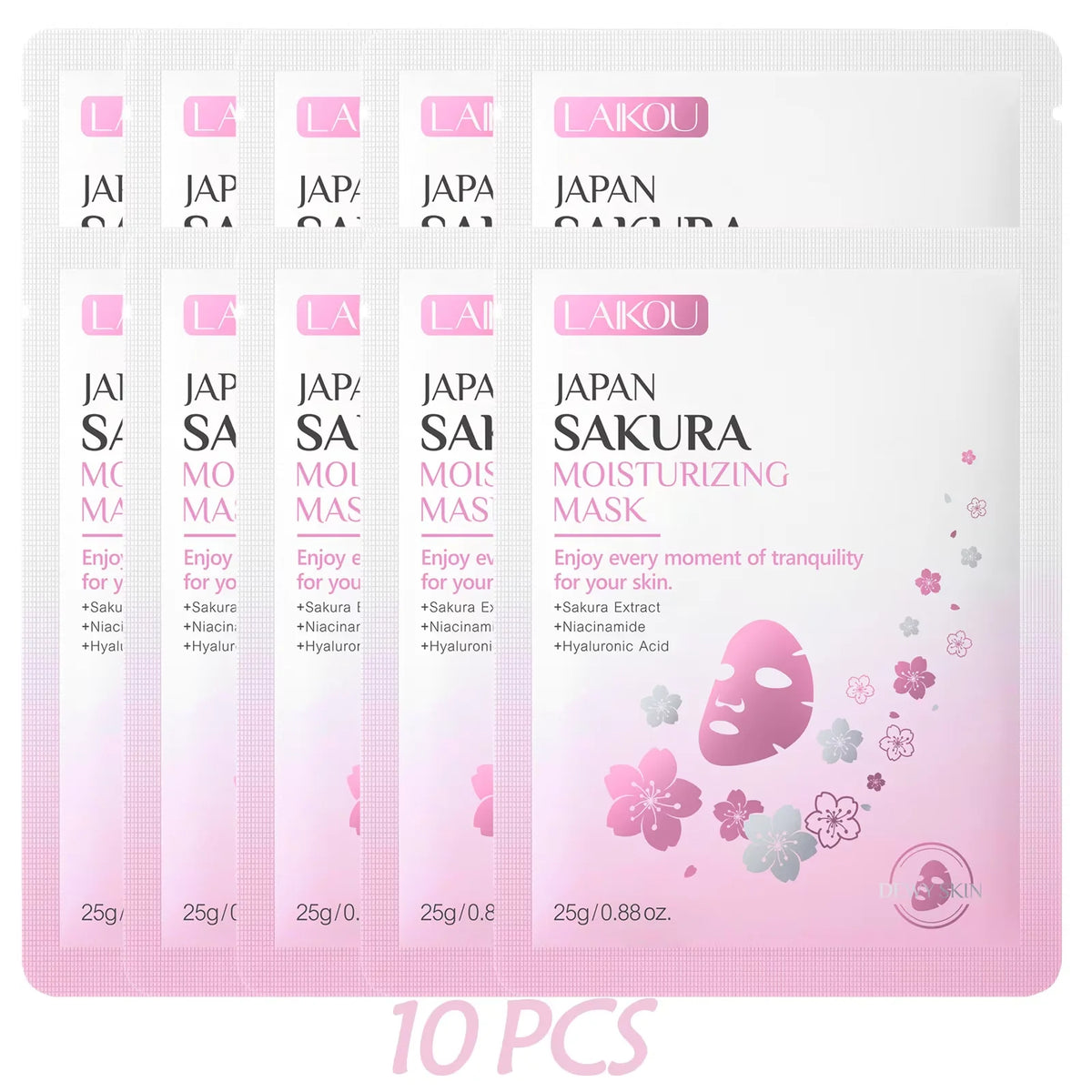 LAIKOU Japan Sakura Moisturizing Face Mask – Deep Hydration & Brightening Sheet Mask