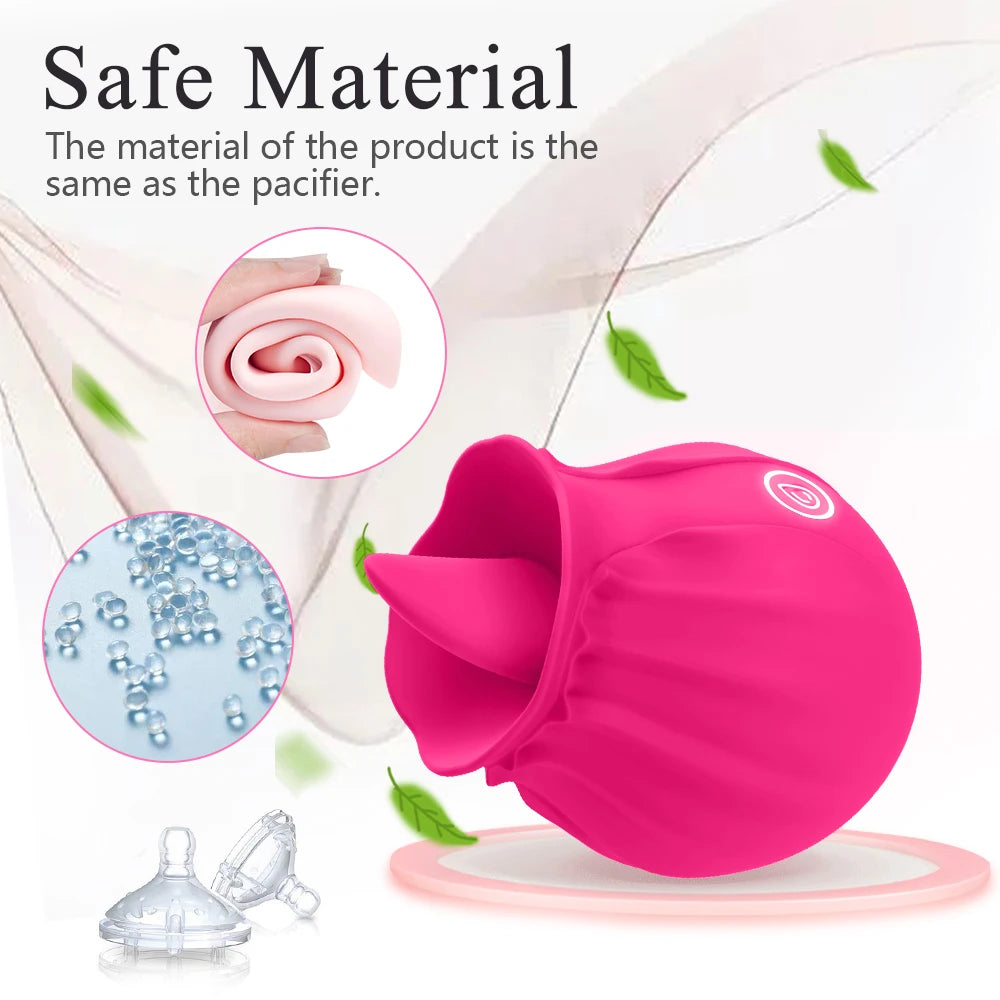 ZIGANI Rose Vibrator | 10 Modes | Soft Silicone | Quiet Motor | Magnetic USB Charging