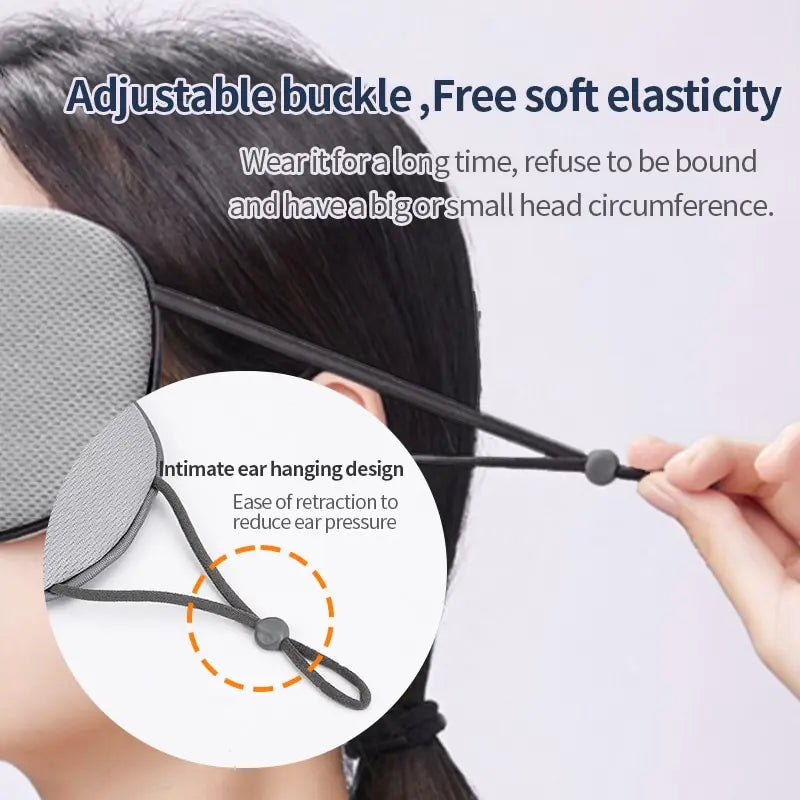 Neck pillow with adjustable strap and soft elasticity feature, worn by a person.