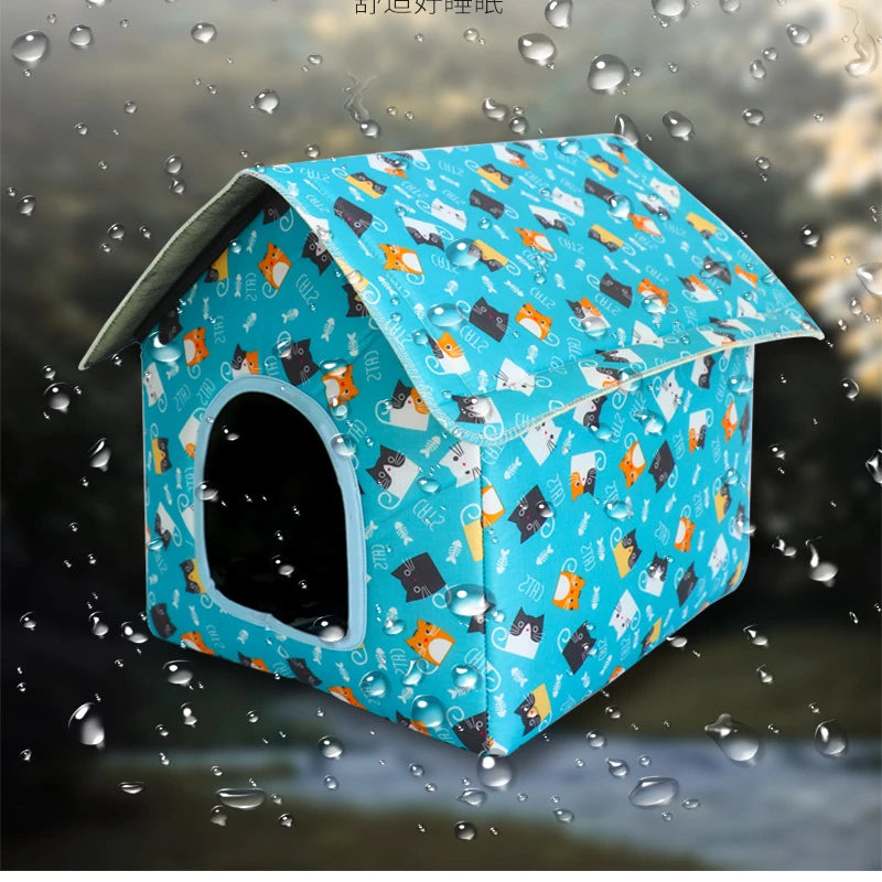 Waterproof Outdoor Pet House | Foldable Detachable Cat & Dog Kennel