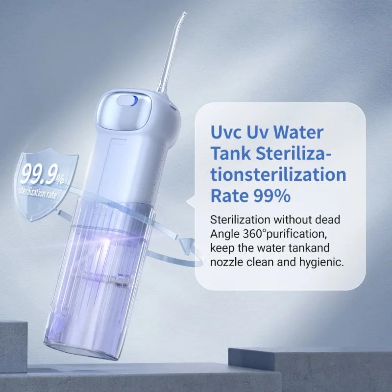 UVC UV water tank sterilizer with text on a gray background