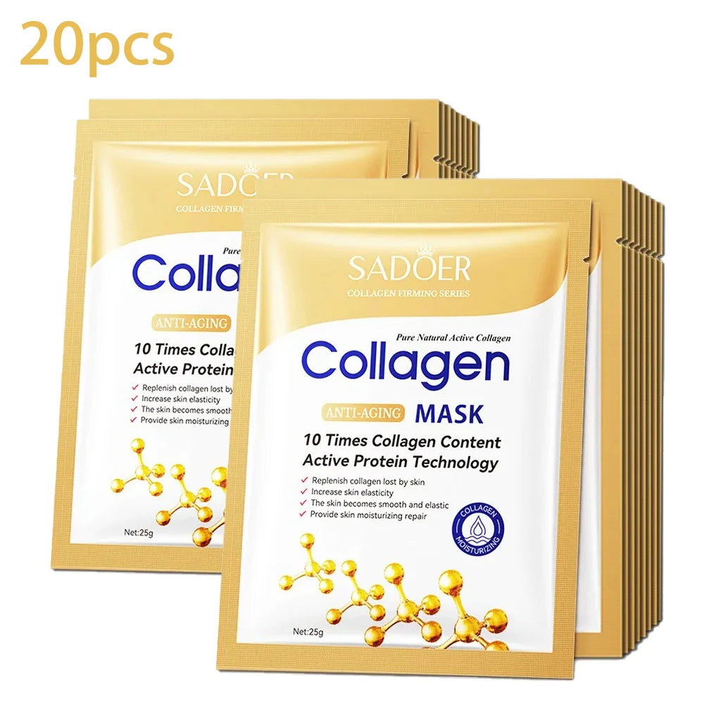 Collagen mask packaging with SADOER branding on a white background