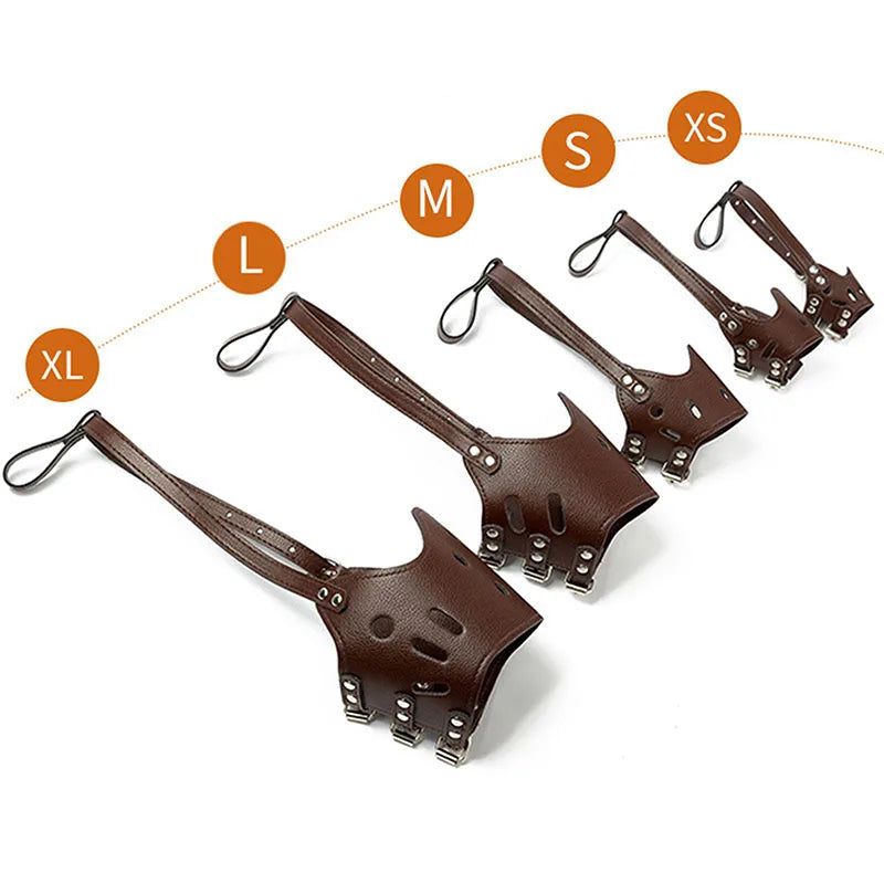 Set of leather straps with size indicators on a white background