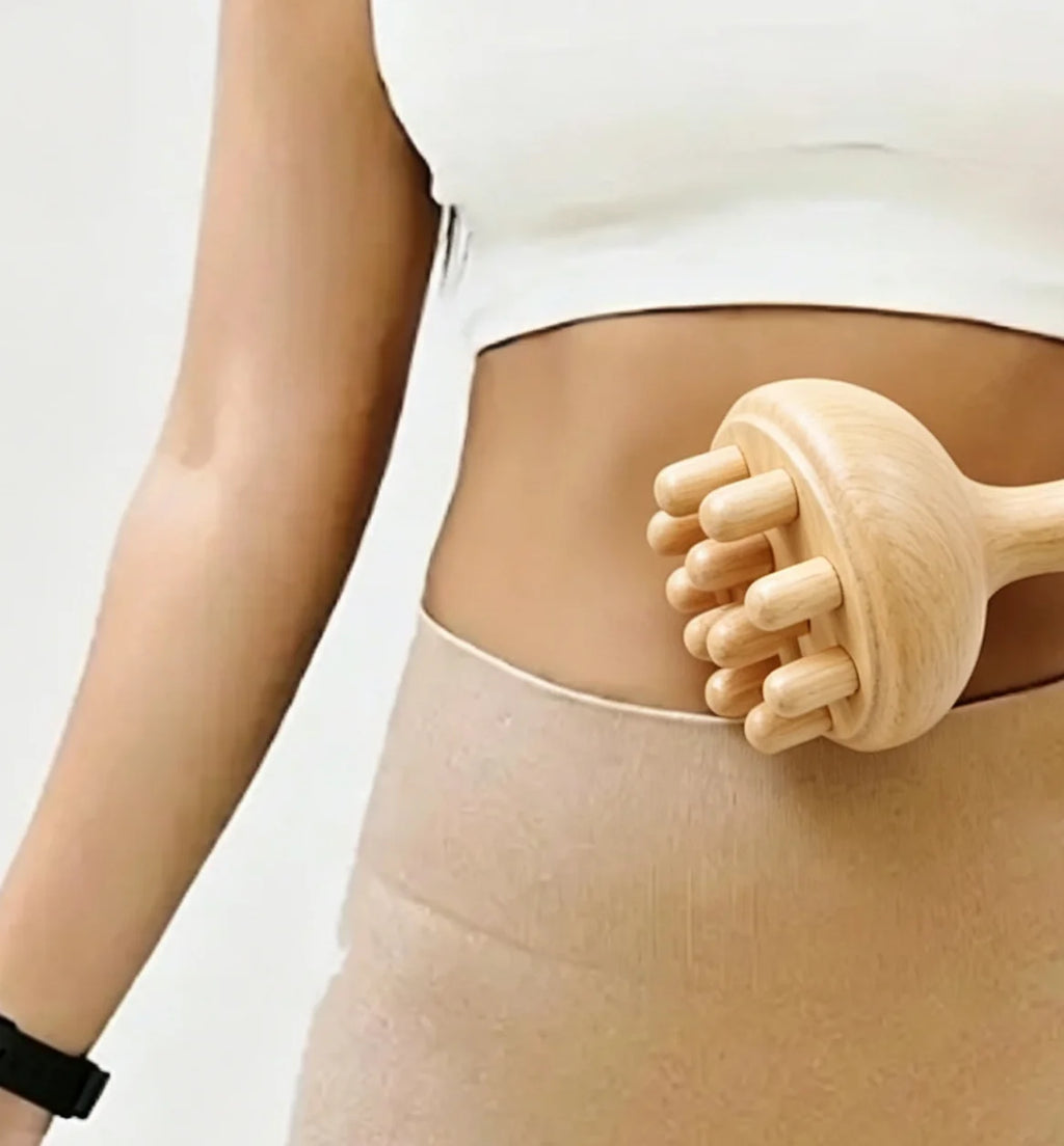 Wooden Mushroom Massager – Handheld Manual Body Massage Tool