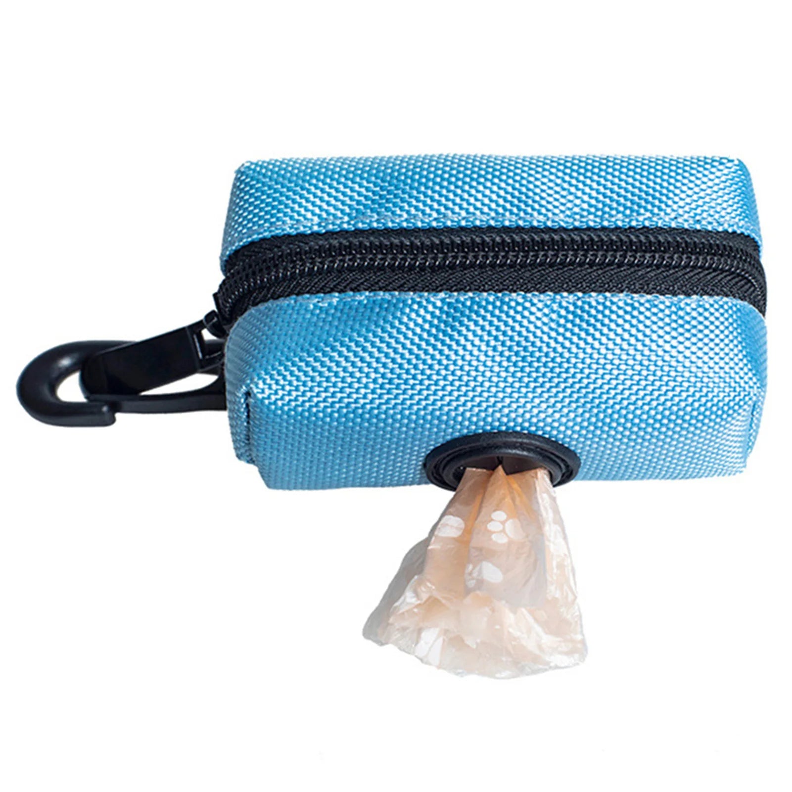 Dog Poop Bag Holder Dispenser | Durable Polyester Pet Waste Bag Pouch with Attachment Clip | Portable Zippered Outdoor Walking Trash Bag Storage Organizer