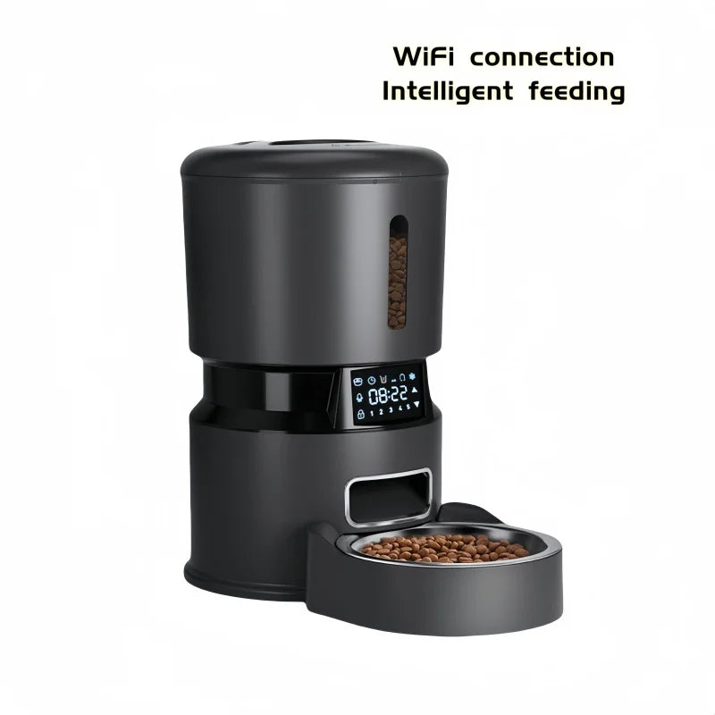 5G Wi-Fi Automatic Cat Feeder | Intelligent Timed Pet Food Dispenser with Preservative Chamber | Programmable Smart Slow Feeder for Cats and Dogs