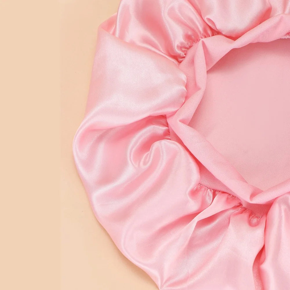 Satin Sleep Bonnet | Wide-Brim Silk Hair Cap | 16 Colours