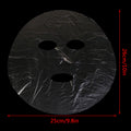 Round black object with three holes and measurements on a black background