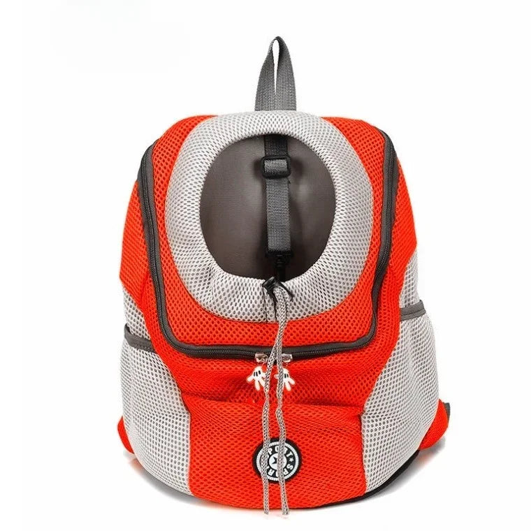 Hands-Free Dog Backpack Carrier | Breathable Front Pack Travel Bag with Adjustable Safety Harness | Reflective Leg-Out Pet Shoulder Pouch for Hiking and Walking