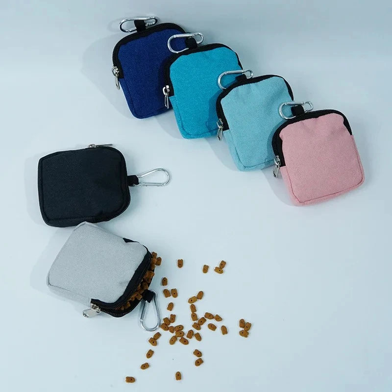 Portable Dog Treat Bag | Outdoor Puppy Snack Pouch with Carabiner Clip | Lightweight Wear-Resistant Pet Reward Bag for Training, Walking, and Agility Work
