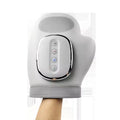 Gray massage glove with control panel on a white background