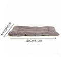 Gray pet bed with dimensions labeled on a white background