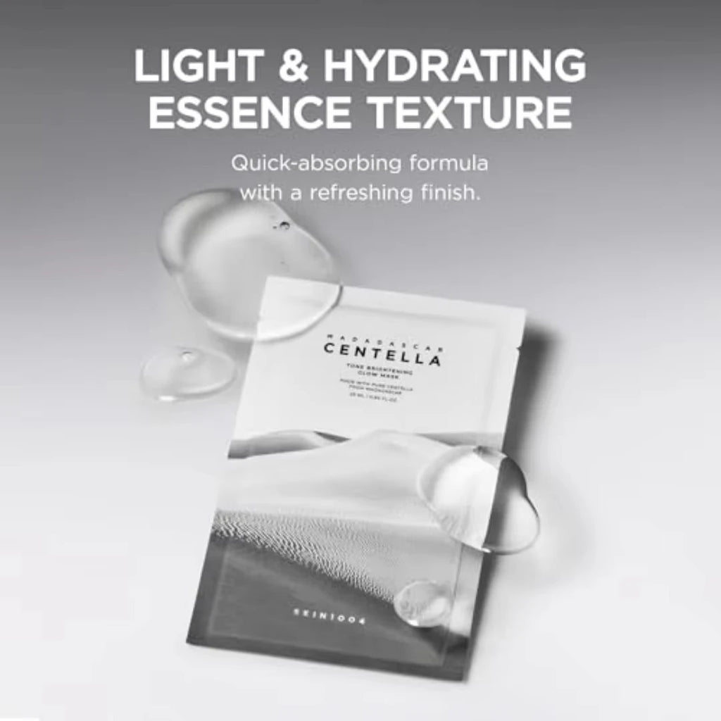 Skincare product packaging with text on a light gray background