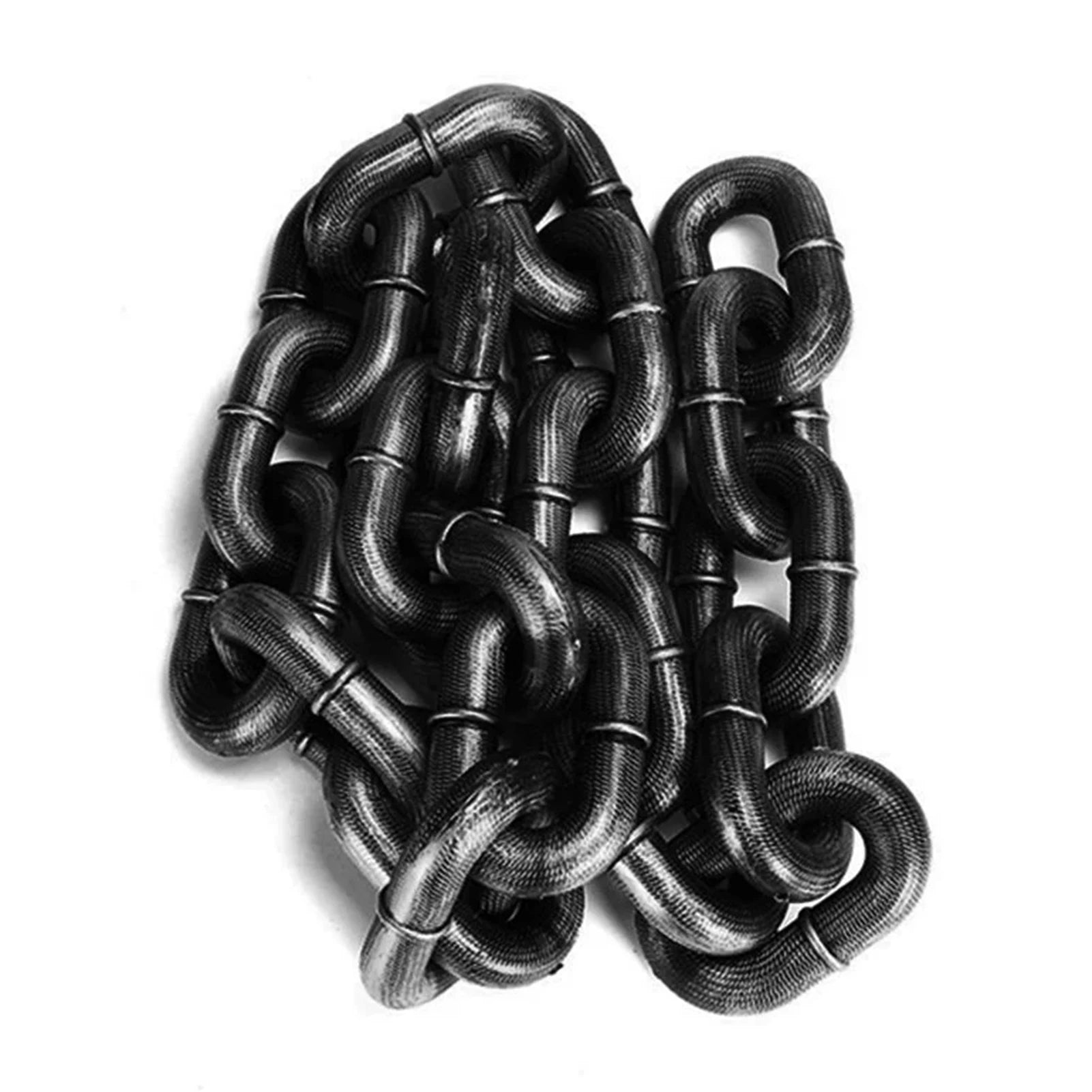 Black metal chain on a white background