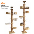 Heavy Duty Solid Wood Cat Climbing Tower | Multi-Platform Tall Cat Tree