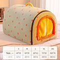 Pet house with polka dot pattern on a light background