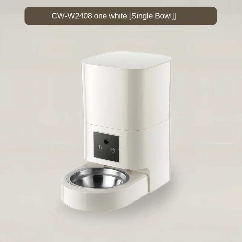White wall-mounted pet water fountain with a single bowl on a light gray background.