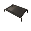 Black mesh pet bed on a white background