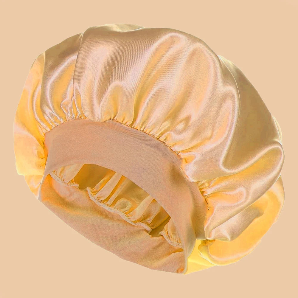 Satin Sleep Bonnet | Wide-Brim Silk Hair Cap | 16 Colours