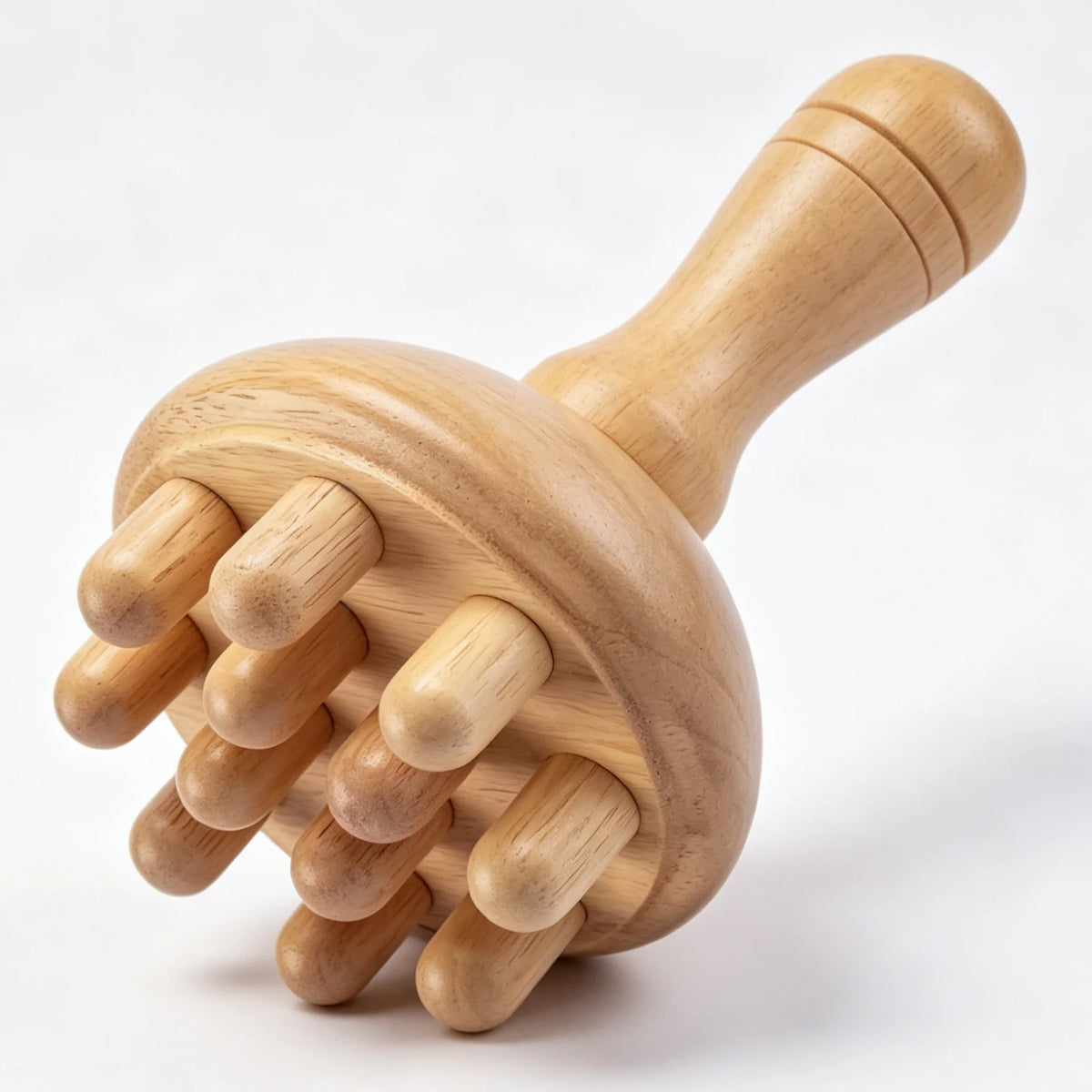 Wooden Mushroom Massager – Handheld Manual Body Massage Tool