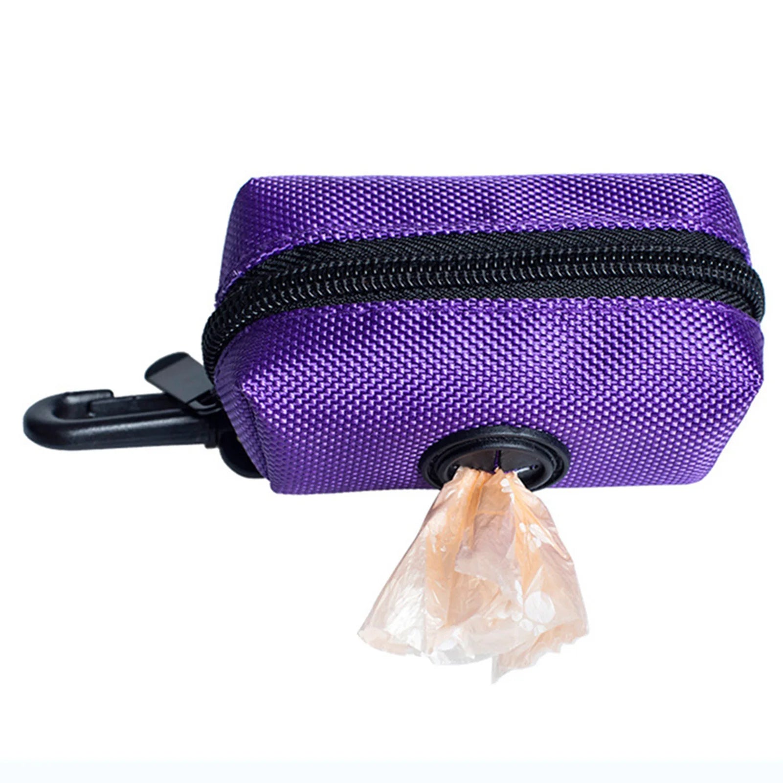 Dog Poop Bag Holder Dispenser | Durable Polyester Pet Waste Bag Pouch with Attachment Clip | Portable Zippered Outdoor Walking Trash Bag Storage Organizer