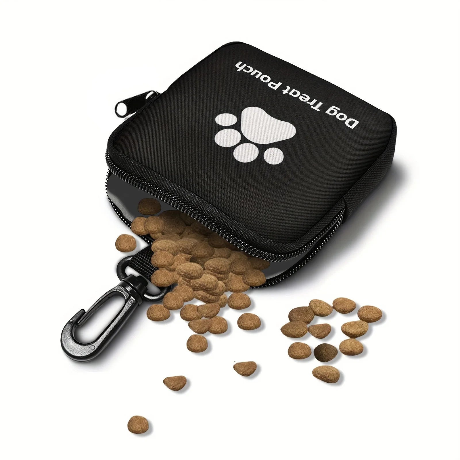 Portable Dog Snack Bag | Mini Silicone Pet Treat Pouch with Magnetic Closure | Hands-Free Waist Clip Training Feed Storage Pouch for Outdoor Puppy Walks