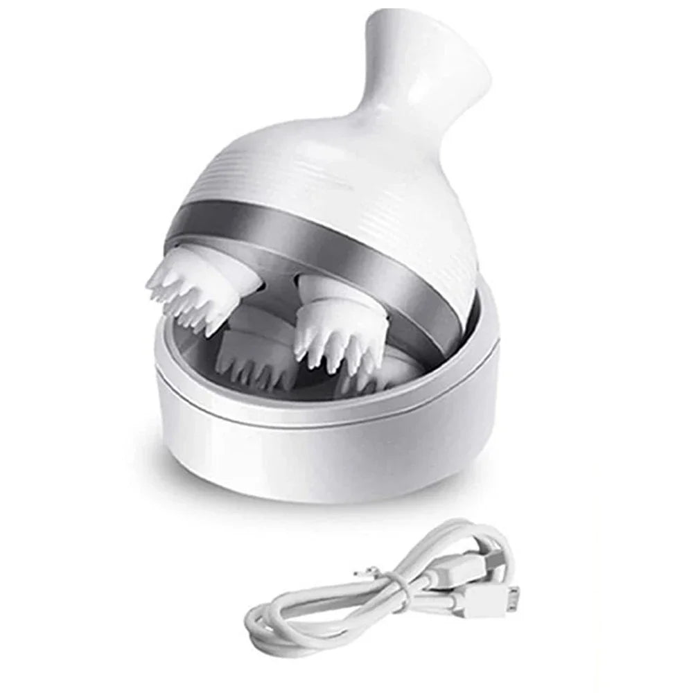 Electric Scalp Massager – Cordless 4-Node Head & Hair Massage Tool