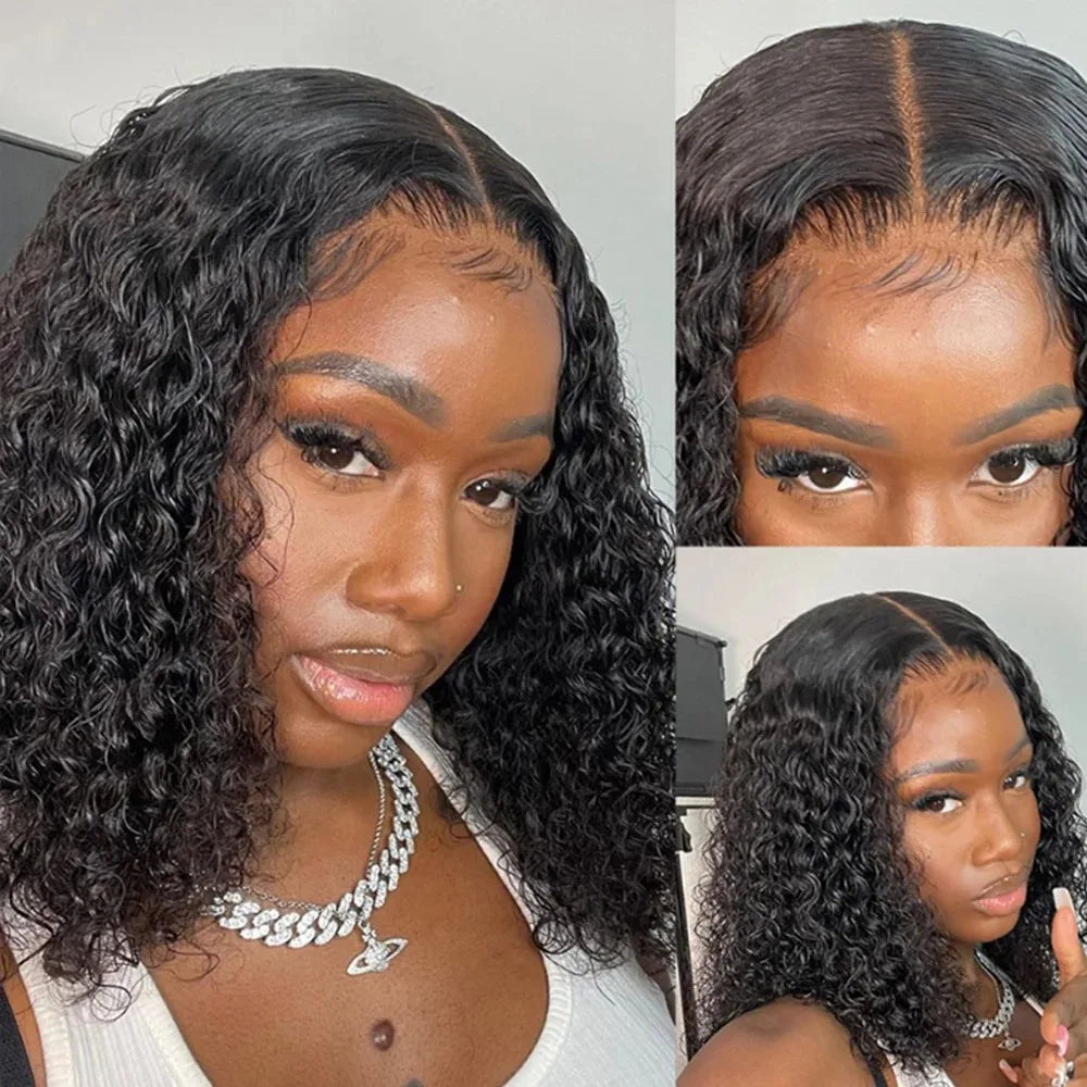 Woman with styled hair in a collage format