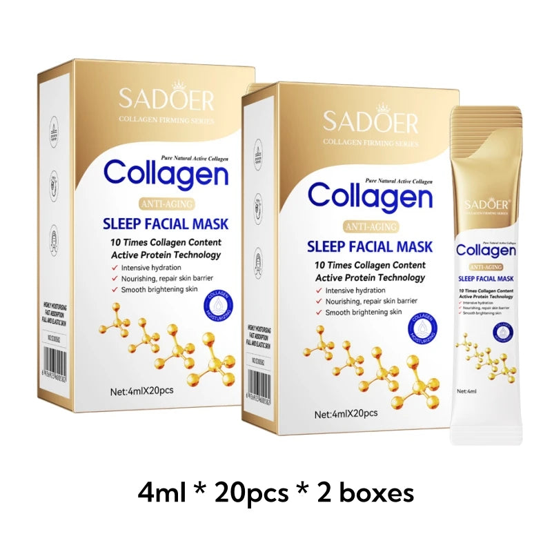 Sadoer Collagen Sleep Facial Mask packaging on a white background