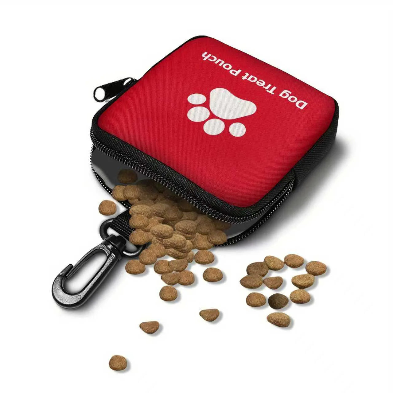 Portable Dog Snack Bag | Mini Silicone Pet Treat Pouch with Magnetic Closure | Hands-Free Waist Clip Training Feed Storage Pouch for Outdoor Puppy Walks