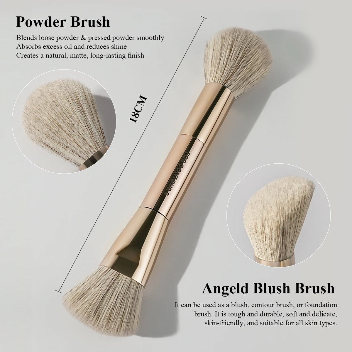 Angel Blush Brush with detailed description on a light gray background